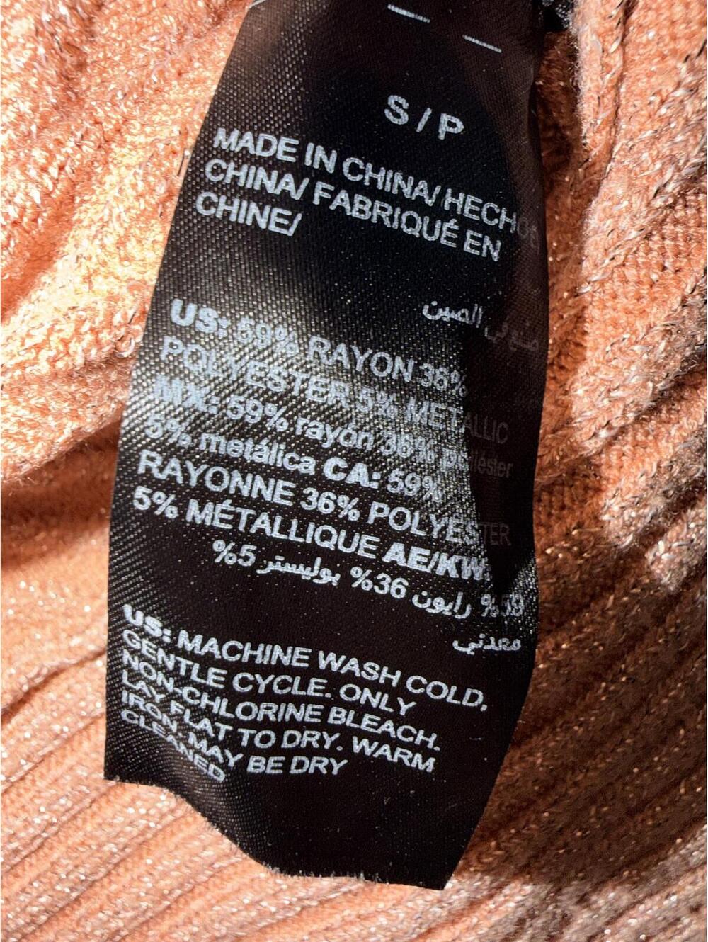 White House Black Market Blush Pink Open Front Metallic Ribbed Cardigan Sweater - Picture 6 of 8